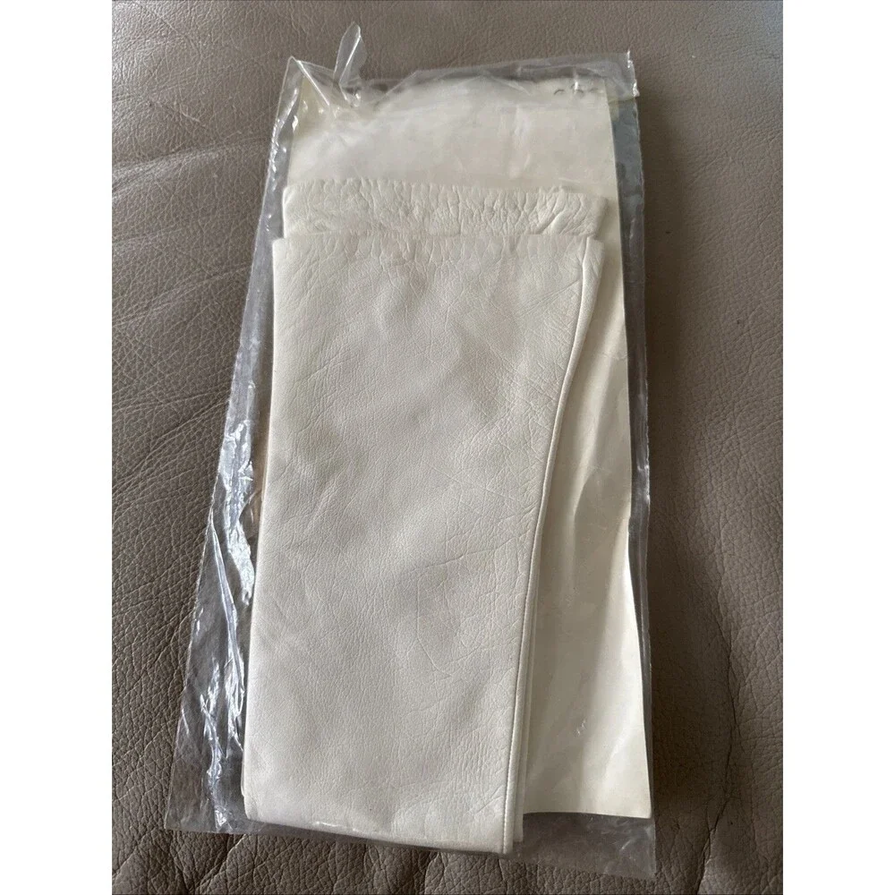 Vintage Glovely Service Gloves Ivory Leather 12” long size 71/2 made in France